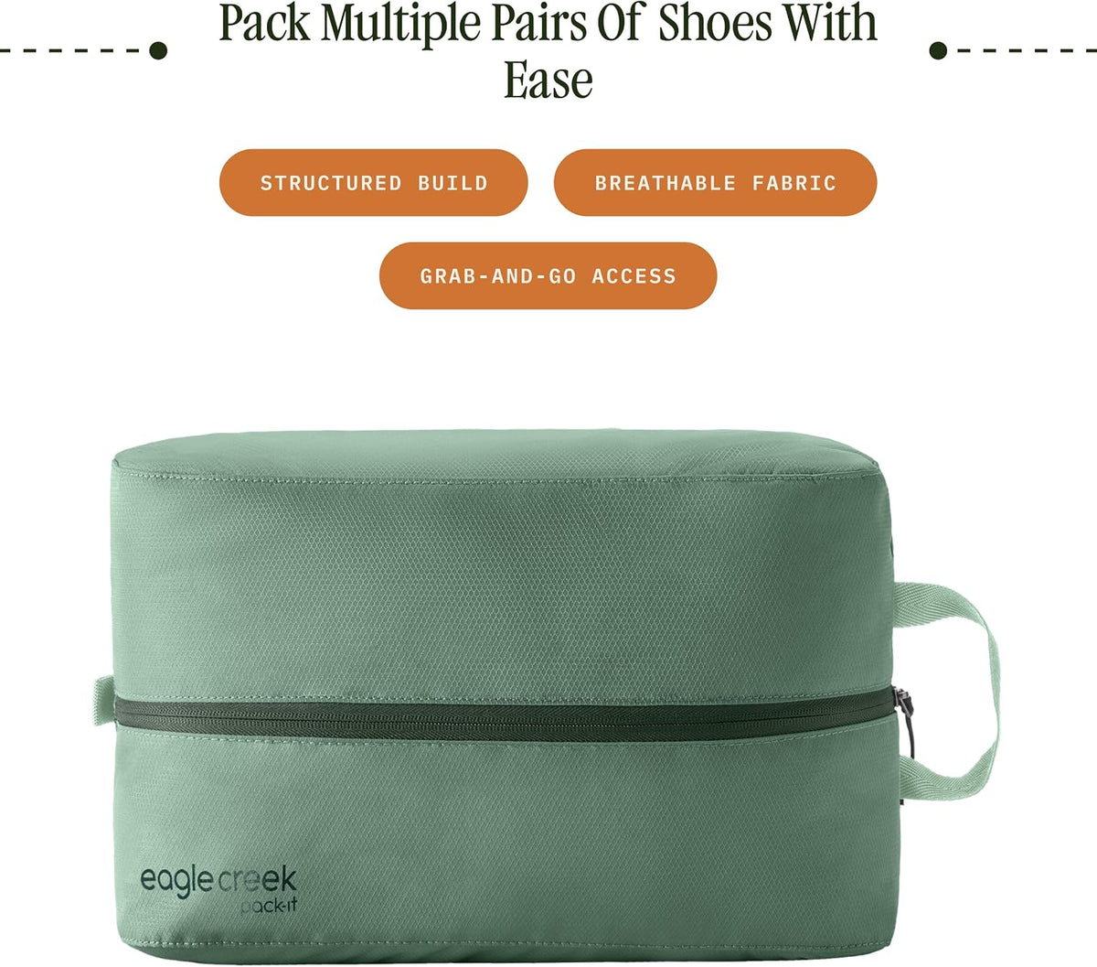 Pack-It Reveal Multi Shoe Cube - Dual-Compartment Shoe Cube for Optimizing Luggage Space - Travel-Friendly - Easy-Grab Zipper & Quick Grab Handle - Lightweight & Portable - Blue Dawn