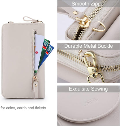 Small Crossbody Bags for Women Phone Purse RFID Blocking Wallet | Card Slots, Vegan Leather, Anti-theft, Multi Pockets, Detachable Adjustable Strap, Travel Eveyday Outing