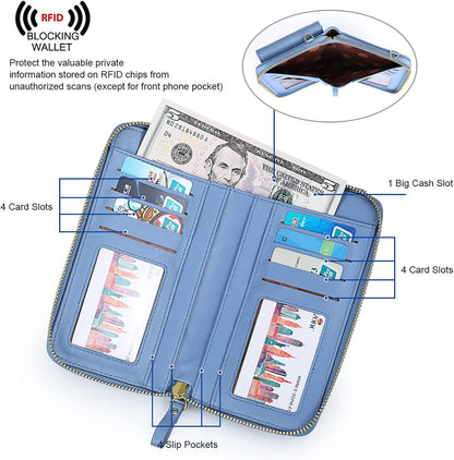 Small Crossbody Bags for Women Phone Purse RFID Blocking Wallet | Card Slots, Vegan Leather, Anti-theft, Multi Pockets, Detachable Adjustable Strap, Travel Eveyday Outing