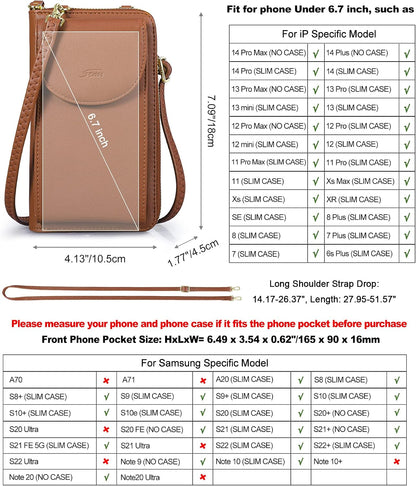 Small Crossbody Bags for Women Phone Purse RFID Blocking Wallet | Card Slots, Vegan Leather, Anti-theft, Multi Pockets, Detachable Adjustable Strap, Travel Eveyday Outing