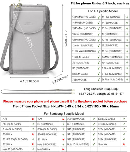 Small Crossbody Bags for Women Phone Purse RFID Blocking Wallet | Card Slots, Vegan Leather, Anti-theft, Multi Pockets, Detachable Adjustable Strap, Travel Eveyday Outing