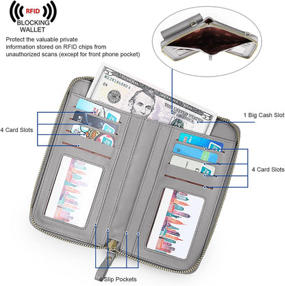 Small Crossbody Bags for Women Phone Purse RFID Blocking Wallet | Card Slots, Vegan Leather, Anti-theft, Multi Pockets, Detachable Adjustable Strap, Travel Eveyday Outing