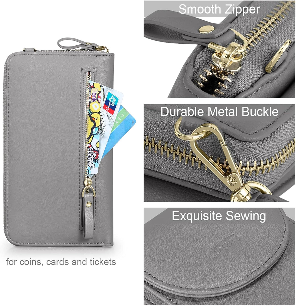 Small Crossbody Bags for Women Phone Purse RFID Blocking Wallet | Card Slots, Vegan Leather, Anti-theft, Multi Pockets, Detachable Adjustable Strap, Travel Eveyday Outing