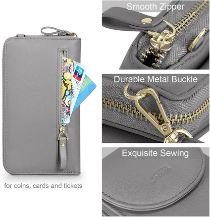 Small Crossbody Bags for Women Phone Purse RFID Blocking Wallet | Card Slots, Vegan Leather, Anti-theft, Multi Pockets, Detachable Adjustable Strap, Travel Eveyday Outing