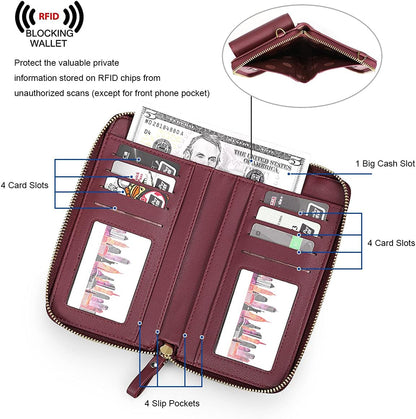 Small Crossbody Bags for Women Phone Purse RFID Blocking Wallet | Card Slots, Vegan Leather, Anti-theft, Multi Pockets, Detachable Adjustable Strap, Travel Eveyday Outing