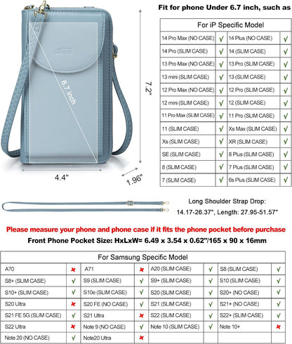 Small Crossbody Bags for Women Phone Purse RFID Blocking Wallet | Card Slots, Vegan Leather, Anti-theft, Multi Pockets, Detachable Adjustable Strap, Travel Eveyday Outing