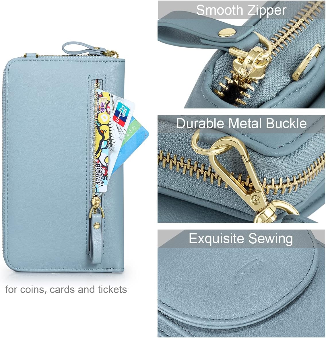 Small Crossbody Bags for Women Phone Purse RFID Blocking Wallet | Card Slots, Vegan Leather, Anti-theft, Multi Pockets, Detachable Adjustable Strap, Travel Eveyday Outing