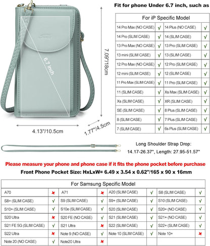 Small Crossbody Bags for Women Phone Purse RFID Blocking Wallet | Card Slots, Vegan Leather, Anti-theft, Multi Pockets, Detachable Adjustable Strap, Travel Eveyday Outing