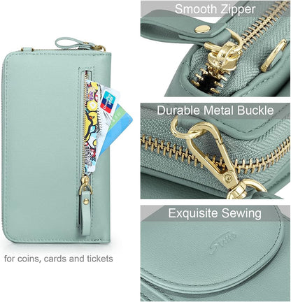 Small Crossbody Bags for Women Phone Purse RFID Blocking Wallet | Card Slots, Vegan Leather, Anti-theft, Multi Pockets, Detachable Adjustable Strap, Travel Eveyday Outing