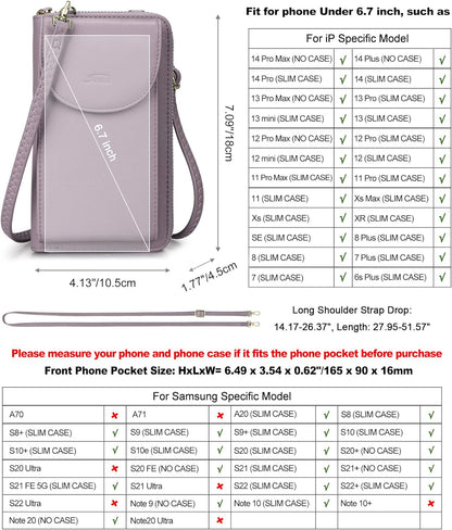 Small Crossbody Bags for Women Phone Purse RFID Blocking Wallet | Card Slots, Vegan Leather, Anti-theft, Multi Pockets, Detachable Adjustable Strap, Travel Eveyday Outing