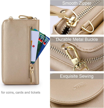 Small Crossbody Bags for Women Phone Purse RFID Blocking Wallet | Card Slots, Vegan Leather, Anti-theft, Multi Pockets, Detachable Adjustable Strap, Travel Eveyday Outing