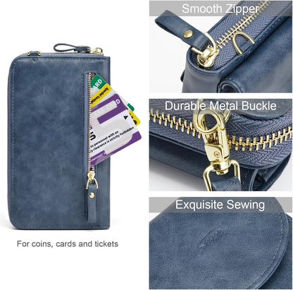 Small Crossbody Bags for Women Phone Purse RFID Blocking Wallet | Card Slots, Vegan Leather, Anti-theft, Multi Pockets, Detachable Adjustable Strap, Travel Eveyday Outing
