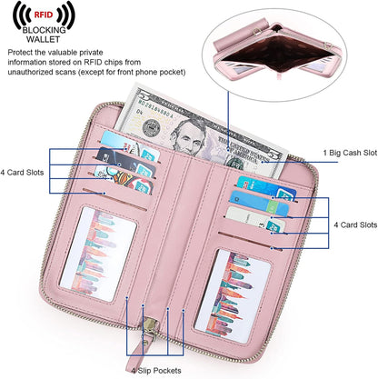 Small Crossbody Bags for Women Phone Purse RFID Blocking Wallet | Card Slots, Vegan Leather, Anti-theft, Multi Pockets, Detachable Adjustable Strap, Travel Eveyday Outing