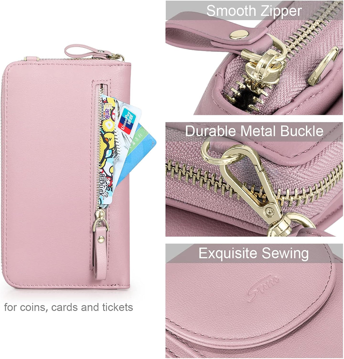 Small Crossbody Bags for Women Phone Purse RFID Blocking Wallet | Card Slots, Vegan Leather, Anti-theft, Multi Pockets, Detachable Adjustable Strap, Travel Eveyday Outing