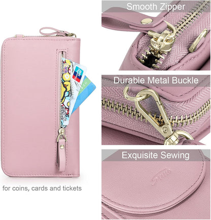 Small Crossbody Bags for Women Phone Purse RFID Blocking Wallet | Card Slots, Vegan Leather, Anti-theft, Multi Pockets, Detachable Adjustable Strap, Travel Eveyday Outing