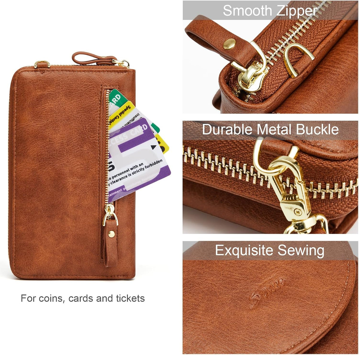Small Crossbody Bags for Women Phone Purse RFID Blocking Wallet | Card Slots, Vegan Leather, Anti-theft, Multi Pockets, Detachable Adjustable Strap, Travel Eveyday Outing