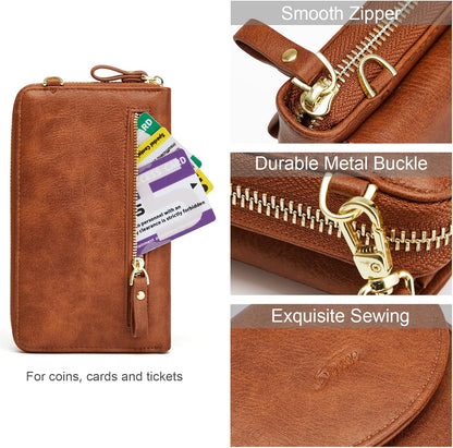 Small Crossbody Bags for Women Phone Purse RFID Blocking Wallet | Card Slots, Vegan Leather, Anti-theft, Multi Pockets, Detachable Adjustable Strap, Travel Eveyday Outing