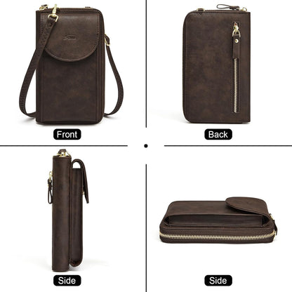 Small Crossbody Bags for Women Phone Purse RFID Blocking Wallet | Card Slots, Vegan Leather, Anti-theft, Multi Pockets, Detachable Adjustable Strap, Travel Eveyday Outing