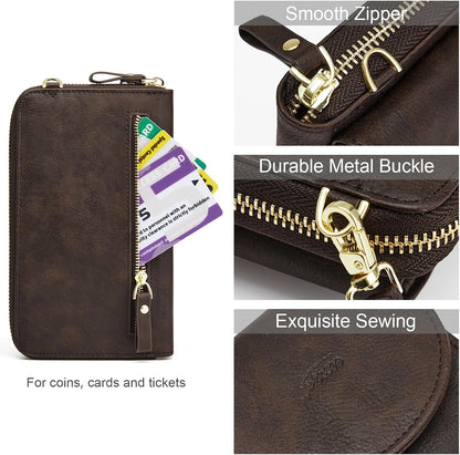 Small Crossbody Bags for Women Phone Purse RFID Blocking Wallet | Card Slots, Vegan Leather, Anti-theft, Multi Pockets, Detachable Adjustable Strap, Travel Eveyday Outing