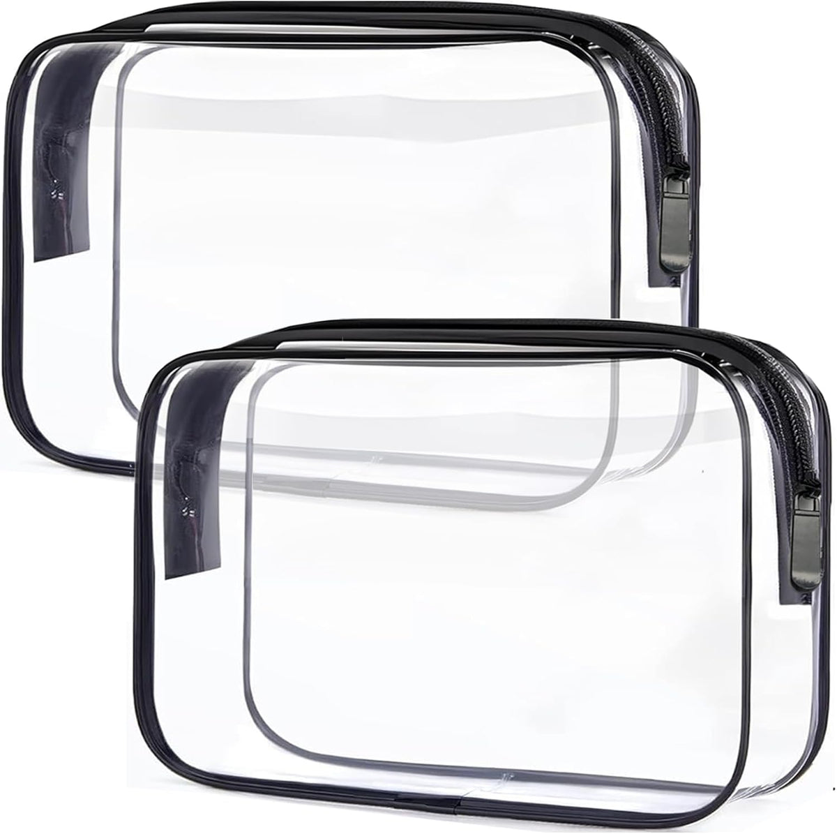Clear Toiletry Bag, 3 Packs TSA Approved Water resistant Travel Organizer, Airport Airline Travel Essential Carry On Makeup Cosmetic Bags for Women, 3Color - 3 packs