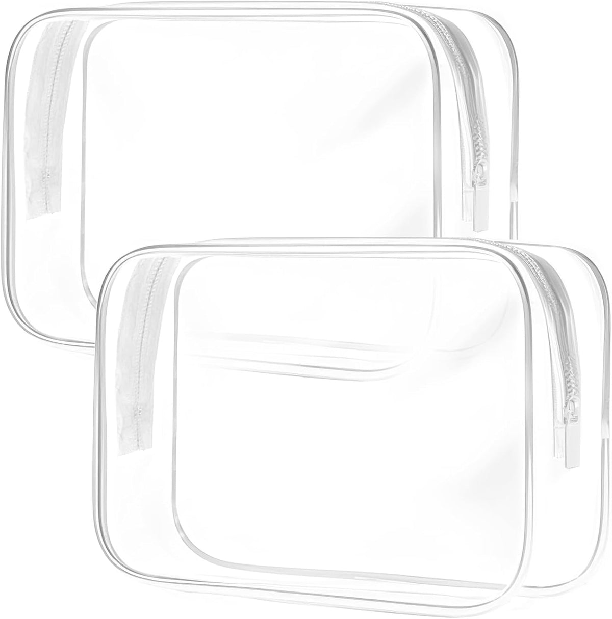 Clear Toiletry Bag, 3 Packs TSA Approved Water resistant Travel Organizer, Airport Airline Travel Essential Carry On Makeup Cosmetic Bags for Women, 3Color - 3 packs