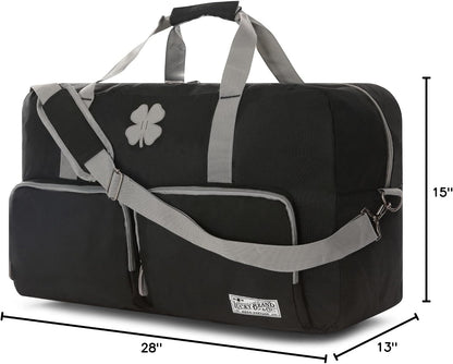 Lucky Travel Duffel Bags 65L, Gym Bag, Travel Bag & Large Duffle Bag for Men, Foldable Overnight Weekender Bags for Women & Men with Adjustable Shoulder Strap, Charcoal