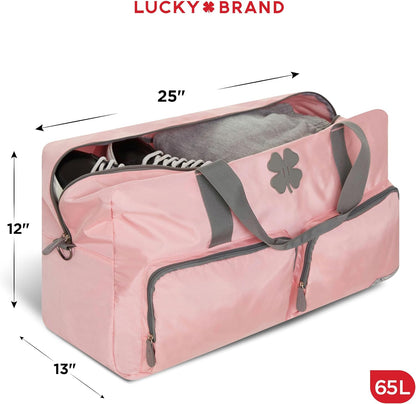 Lucky Travel Duffel Bags 65L, Gym Bag, Travel Bag & Large Duffle Bag for Men, Foldable Overnight Weekender Bags for Women & Men with Adjustable Shoulder Strap, Charcoal