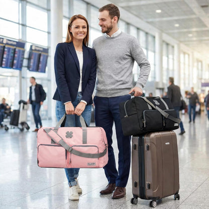 Lucky Travel Duffel Bags 65L, Gym Bag, Travel Bag & Large Duffle Bag for Men, Foldable Overnight Weekender Bags for Women & Men with Adjustable Shoulder Strap, Charcoal