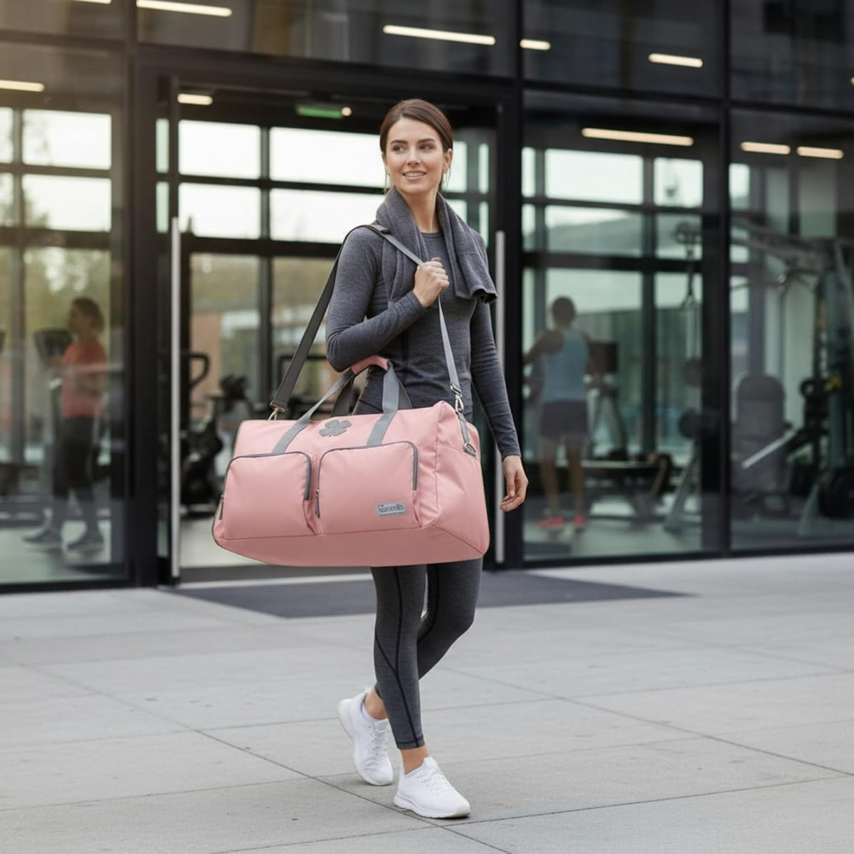 Lucky Travel Duffel Bags 65L, Gym Bag, Travel Bag & Large Duffle Bag for Men, Foldable Overnight Weekender Bags for Women & Men with Adjustable Shoulder Strap, Charcoal