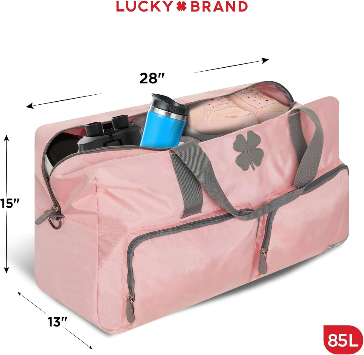 Lucky Travel Duffel Bags 65L, Gym Bag, Travel Bag & Large Duffle Bag for Men, Foldable Overnight Weekender Bags for Women & Men with Adjustable Shoulder Strap, Charcoal