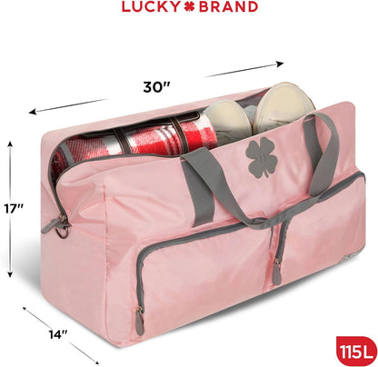 Lucky Travel Duffel Bags 65L, Gym Bag, Travel Bag & Large Duffle Bag for Men, Foldable Overnight Weekender Bags for Women & Men with Adjustable Shoulder Strap, Charcoal