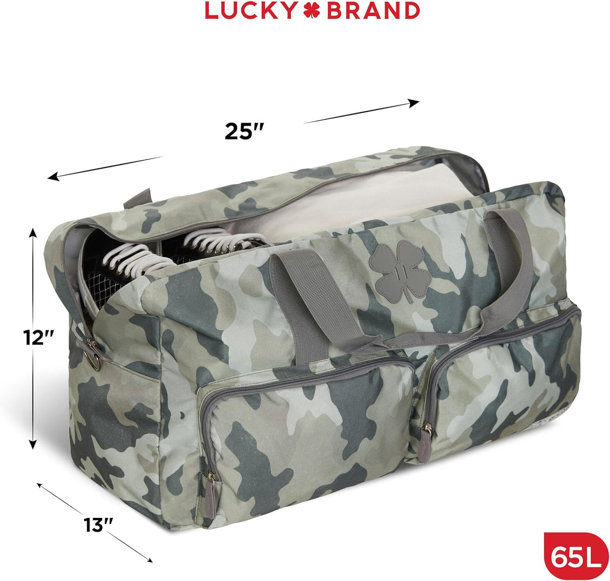 Lucky Travel Duffel Bags 65L, Gym Bag, Travel Bag & Large Duffle Bag for Men, Foldable Overnight Weekender Bags for Women & Men with Adjustable Shoulder Strap, Charcoal