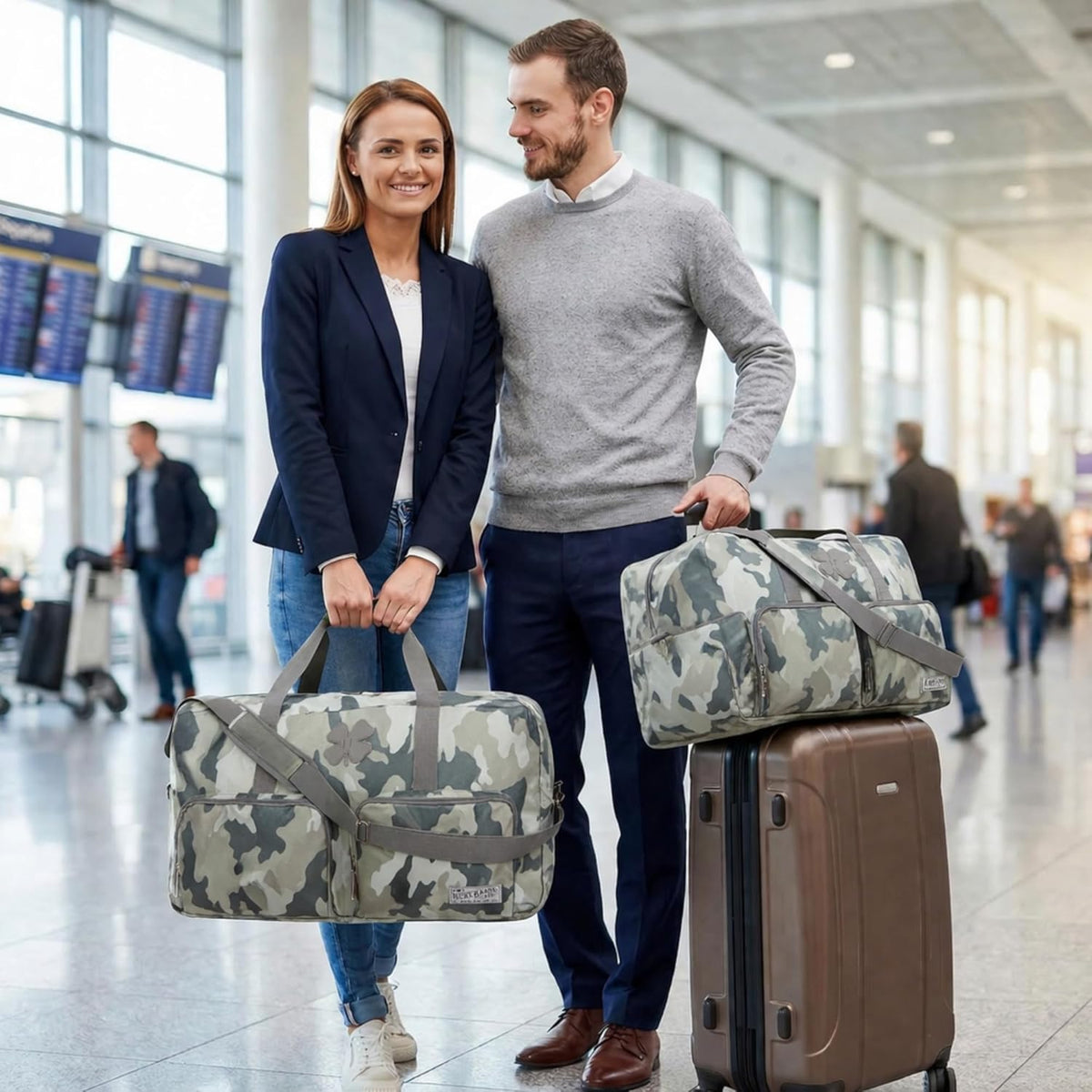Lucky Travel Duffel Bags 65L, Gym Bag, Travel Bag & Large Duffle Bag for Men, Foldable Overnight Weekender Bags for Women & Men with Adjustable Shoulder Strap, Charcoal