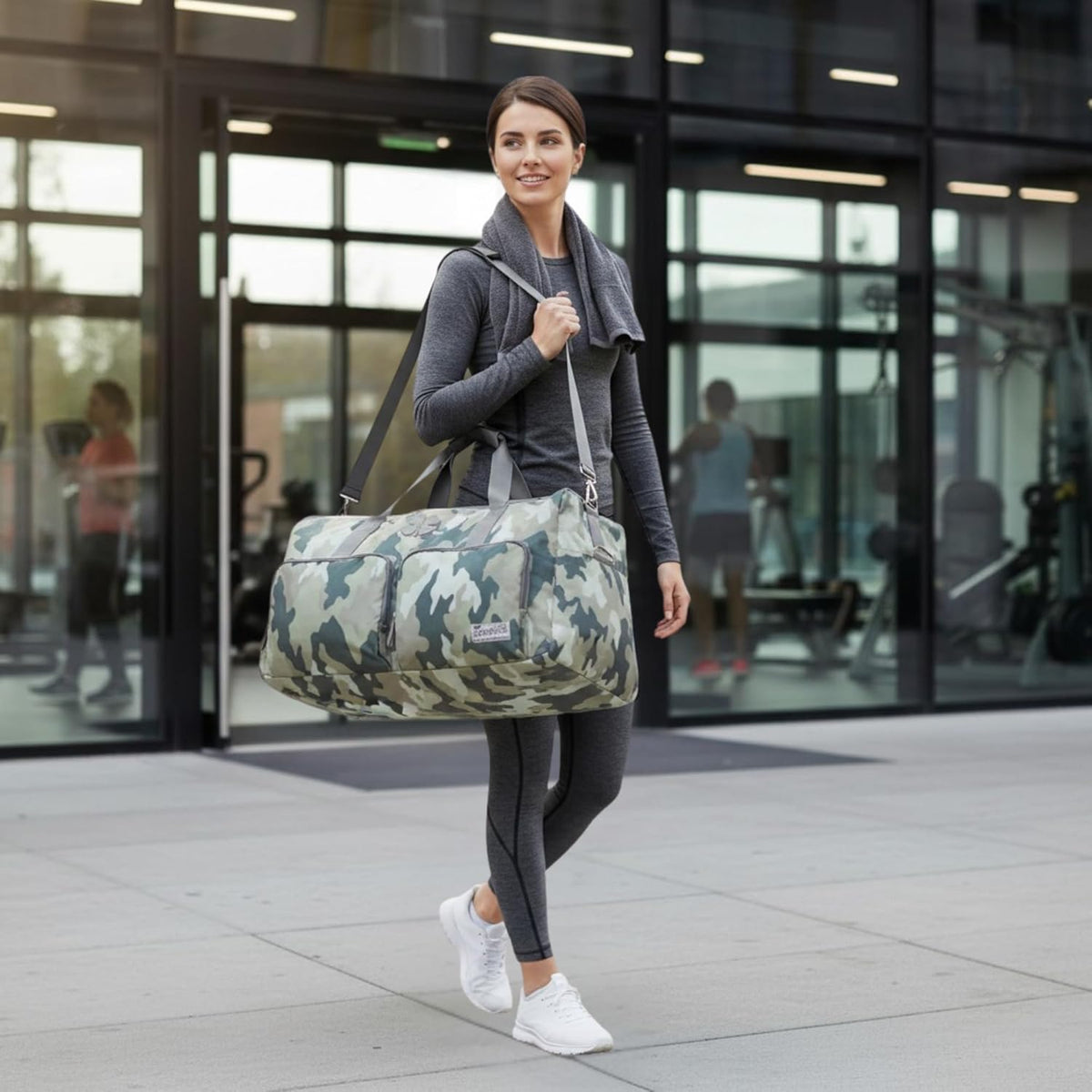 Lucky Travel Duffel Bags 65L, Gym Bag, Travel Bag & Large Duffle Bag for Men, Foldable Overnight Weekender Bags for Women & Men with Adjustable Shoulder Strap, Charcoal