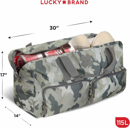 Lucky Travel Duffel Bags 65L, Gym Bag, Travel Bag & Large Duffle Bag for Men, Foldable Overnight Weekender Bags for Women & Men with Adjustable Shoulder Strap, Charcoal