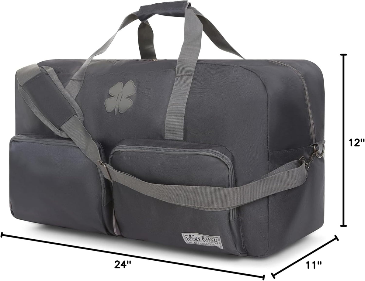 Lucky Travel Duffel Bags 65L, Gym Bag, Travel Bag & Large Duffle Bag for Men, Foldable Overnight Weekender Bags for Women & Men with Adjustable Shoulder Strap, Charcoal