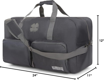 Lucky Travel Duffel Bags 65L, Gym Bag, Travel Bag & Large Duffle Bag for Men, Foldable Overnight Weekender Bags for Women & Men with Adjustable Shoulder Strap, Charcoal