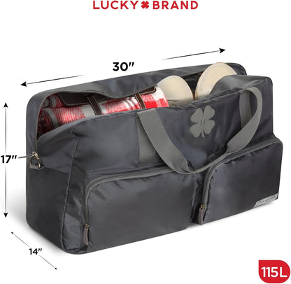Lucky Travel Duffel Bags 65L, Gym Bag, Travel Bag & Large Duffle Bag for Men, Foldable Overnight Weekender Bags for Women & Men with Adjustable Shoulder Strap, Charcoal