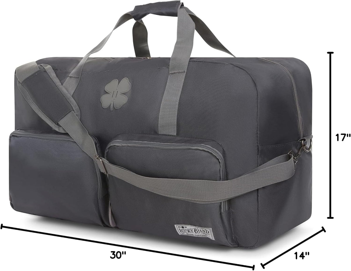 Lucky Travel Duffel Bags 65L, Gym Bag, Travel Bag & Large Duffle Bag for Men, Foldable Overnight Weekender Bags for Women & Men with Adjustable Shoulder Strap, Charcoal