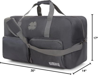 Lucky Travel Duffel Bags 65L, Gym Bag, Travel Bag & Large Duffle Bag for Men, Foldable Overnight Weekender Bags for Women & Men with Adjustable Shoulder Strap, Charcoal