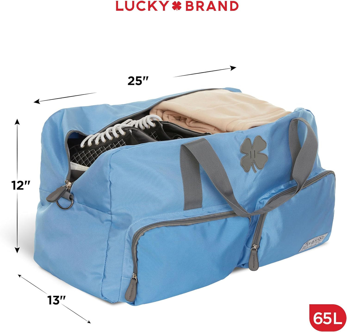 Lucky Travel Duffel Bags 65L, Gym Bag, Travel Bag & Large Duffle Bag for Men, Foldable Overnight Weekender Bags for Women & Men with Adjustable Shoulder Strap, Charcoal
