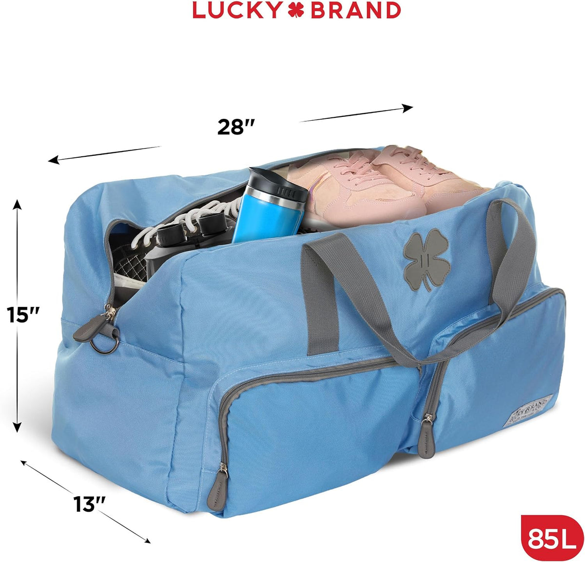 Lucky Travel Duffel Bags 65L, Gym Bag, Travel Bag & Large Duffle Bag for Men, Foldable Overnight Weekender Bags for Women & Men with Adjustable Shoulder Strap, Charcoal