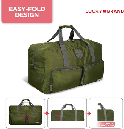 Lucky Travel Duffel Bags 65L, Gym Bag, Travel Bag & Large Duffle Bag for Men, Foldable Overnight Weekender Bags for Women & Men with Adjustable Shoulder Strap, Charcoal