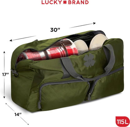 Lucky Travel Duffel Bags 65L, Gym Bag, Travel Bag & Large Duffle Bag for Men, Foldable Overnight Weekender Bags for Women & Men with Adjustable Shoulder Strap, Charcoal