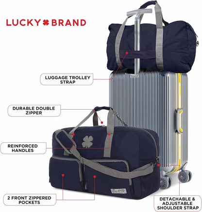 Lucky Travel Duffel Bags 65L, Gym Bag, Travel Bag & Large Duffle Bag for Men, Foldable Overnight Weekender Bags for Women & Men with Adjustable Shoulder Strap, Charcoal