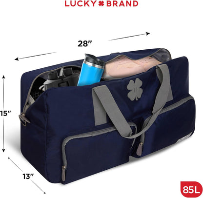 Lucky Travel Duffel Bags 65L, Gym Bag, Travel Bag & Large Duffle Bag for Men, Foldable Overnight Weekender Bags for Women & Men with Adjustable Shoulder Strap, Charcoal