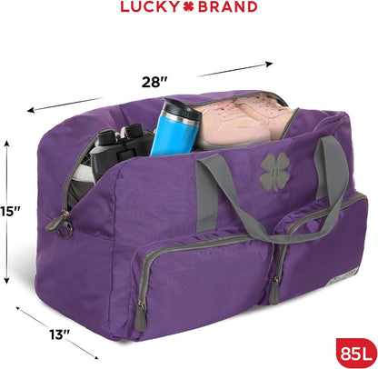 Lucky Travel Duffel Bags 65L, Gym Bag, Travel Bag & Large Duffle Bag for Men, Foldable Overnight Weekender Bags for Women & Men with Adjustable Shoulder Strap, Charcoal