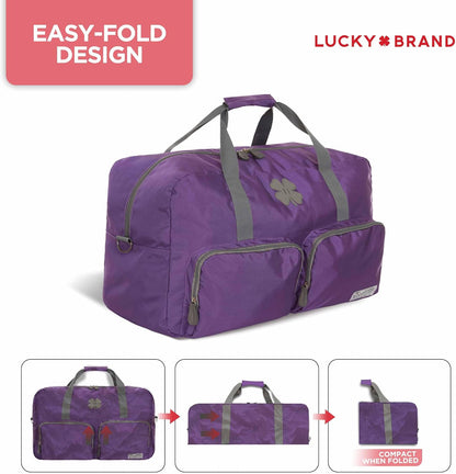 Lucky Travel Duffel Bags 65L, Gym Bag, Travel Bag & Large Duffle Bag for Men, Foldable Overnight Weekender Bags for Women & Men with Adjustable Shoulder Strap, Charcoal