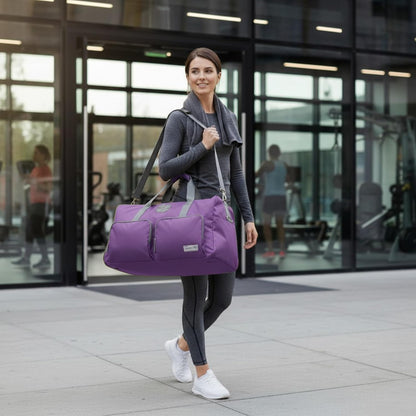 Lucky Travel Duffel Bags 65L, Gym Bag, Travel Bag & Large Duffle Bag for Men, Foldable Overnight Weekender Bags for Women & Men with Adjustable Shoulder Strap, Charcoal