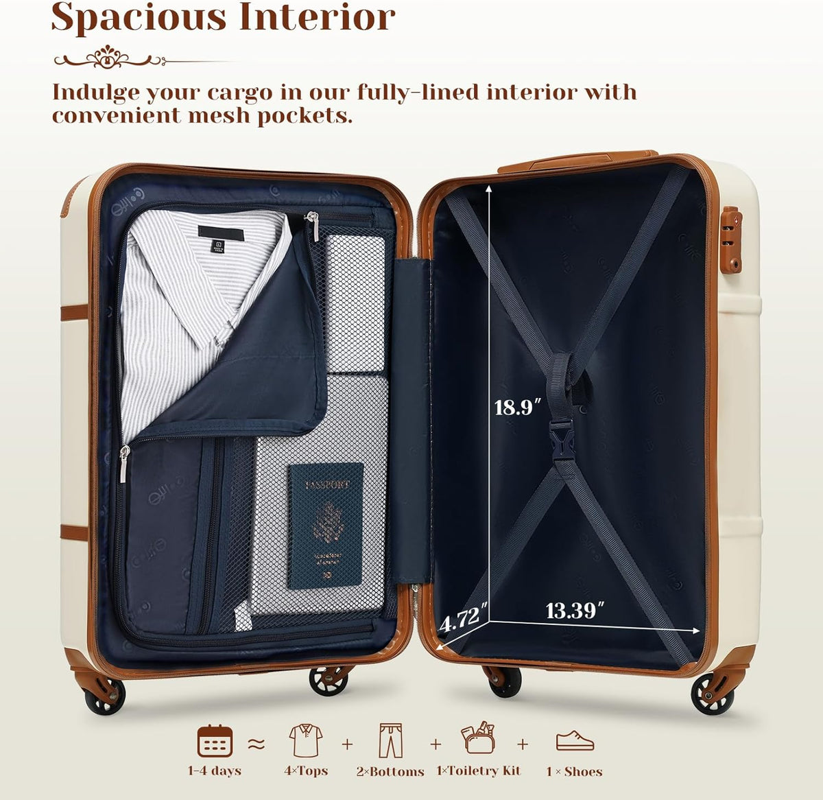 Luggage Set Suitcase Set Carry On Luggage PC Hardside Luggage TSA Lock Spinner Wheels Telescopic Handle